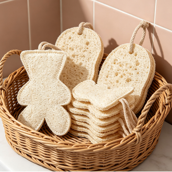 Natural Loofah Bear-Shaped Bath Sponge
