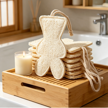 Natural Loofah Bear-Shaped Bath Sponge