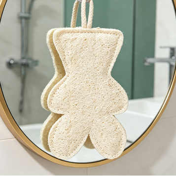 Natural Loofah Bear-Shaped Bath Sponge