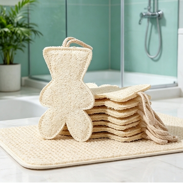 Natural Loofah Bear-Shaped Bath Sponge