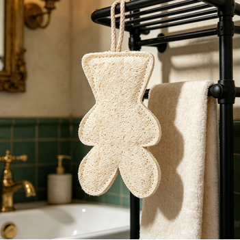 Natural Loofah Bear-Shaped Bath Sponge